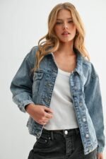 The Aura Cropped Denim Jacket - Image 5