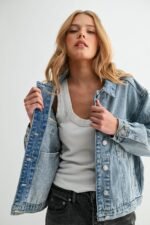 The Aura Cropped Denim Jacket - Image 7