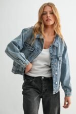 The Aura Cropped Denim Jacket - Image 2