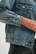 The Aura Cropped Denim Jacket - Image 9