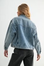 The Aura Cropped Denim Jacket - Image 8