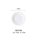 Wholesale Ceramic Flat Plate Pure White Plate Thickened Restaurant Dish Plate Cold Dish Plate Hotel Dinner Plate Round - Image 12