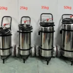 50kg 304SS Dry Powder Mobile Trolley Fire Extinguishers Stainless Steel with Wheeled