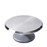 Aluminum Alloy Rotating Cake Turntable with Non-Slip Glass Surface & Commercial Cake Decorating Stand for Icing & Piping & Baking Supplies for Birthday Cakes