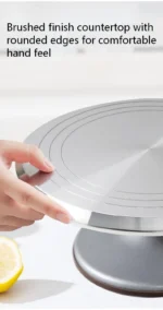 Aluminum Alloy Rotating Cake Turntable with Non-Slip Glass Surface & Commercial Cake Decorating Stand for Icing & Piping & Baking Supplies for Birthday Cakes - Image 4