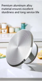 Aluminum Alloy Rotating Cake Turntable with Non-Slip Glass Surface & Commercial Cake Decorating Stand for Icing & Piping & Baking Supplies for Birthday Cakes - Image 5