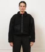 Vanessa Shearling Bomber Jacket - Black - Image 3