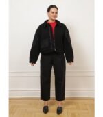 Vanessa Shearling Bomber Jacket - Black - Image 5