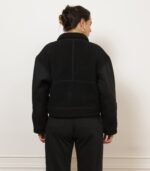 Vanessa Shearling Bomber Jacket - Black - Image 2