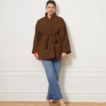 Valentina Sherpa Wrap Coat - Chocolate