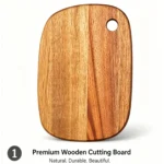 Food Grade Mango Wood Serving Board with Round Corner Wooden Paddle Cutting Board for Bread Meat Fruit Custom Brand