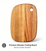 Food Grade Mango Wood Serving Board with Round Corner Wooden Paddle Cutting Board for Bread Meat Fruit Custom Brand
