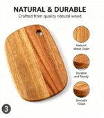 Food Grade Mango Wood Serving Board with Round Corner Wooden Paddle Cutting Board for Bread Meat Fruit Custom Brand - Image 2