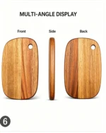 Food Grade Mango Wood Serving Board with Round Corner Wooden Paddle Cutting Board for Bread Meat Fruit Custom Brand - Image 3