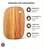 Food Grade Mango Wood Serving Board with Round Corner Wooden Paddle Cutting Board for Bread Meat Fruit Custom Brand - Image 5