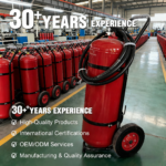 JIAYI Portable 50kg Durable Dry Powder Fire Extinguisher Cart Mild Steel Construction 5 Year Warranty Red - Image 4