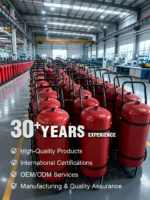 JIAYI Portable 50kg Durable Dry Powder Fire Extinguisher Cart Mild Steel Construction 5 Year Warranty Red - Image 2