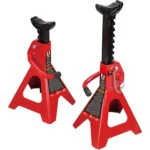 2/3/6/12 Ton Auto Repair Tool Big Red Color Steel  Frame and Ductile Iron Portable Adjustable Car Axle Jack Stand - Image 2