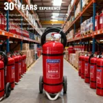 JIAYI Portable 50kg Durable Dry Powder Fire Extinguisher Cart Mild Steel Construction 5 Year Warranty Red - Image 3