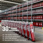 Carbon Dioxide Wheeled Dry Powder Fire Extinguisher with Horn Valve Rubber Cart CLASS BCE 15-30s Discharge Time 5 Year Warranty - Image 3