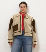 Vanessa Shearling Bomber Jacket - Ivory