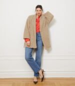 Valentina Sherpa Wrap Coat - Ivory - Image 2