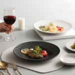 Matte Plastic Stoneware Plates Reusable for Catering Party Home Dining - Image 6