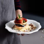 Lace Plate Retro Ins Nordic Style Tableware Ceramic Household Dessert Plate Western Steak Plate Solid Color Dumpling Plate